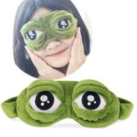 Schattige ogen Plush3D kikker schaduw cover slapen rest reizen oog masker met Ice Bag