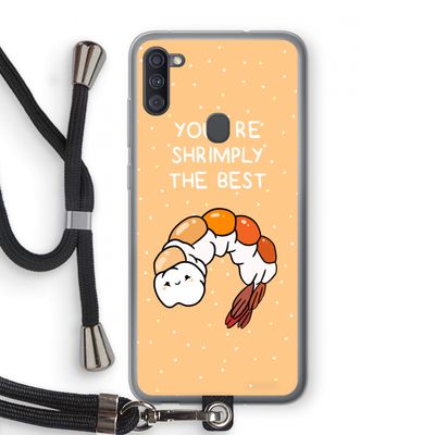 You're Shrimply The Best: Samsung Galaxy A11 Transparant Hoesje met koord