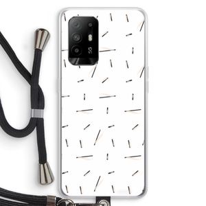 Hipster stripes: Oppo A94 5G Transparant Hoesje met koord