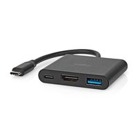 Nedis USB Multi-Port Adapter | USB 3.2 Gen 1 | USB-C Male | HDMI Output / USB-A Female / USB-C Female | 5 Gbps | 0.10 m | Rond | Vernikkeld | PVC | - thumbnail