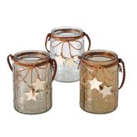 Boltze Home Theelichthouder glas h13,5cm