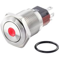 TRU COMPONENTS TC-7494760 TC-GQ16-KF-11D/J/R/12V/S Vandalismebestendige drukschakelaar 48 V/DC 2 A 1x uit/(aan) Moment Rood IP65 1 stuk(s) - thumbnail