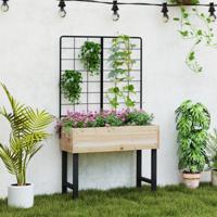 Verhoogde Tuinbedden met Trellis Buitenbakken voor Klimplanten met Gereedschapshouders