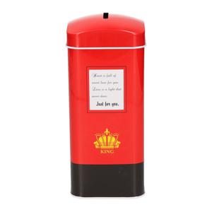 Spaarpot blik telefooncel Londen - rood - 7 x 16 cm   -