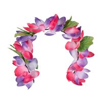 Carnaval verkleed Tiara/diadeem - Tropische bloemen - dames/meisjes - Fantasy/tropical/hawaii thema - thumbnail