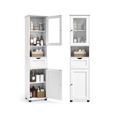 Badkamermeubel met in hoogte verstelbare planken wit, wolk wit Badkamermeubel met in hoogte verstelbare planken wit, wolk wit