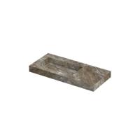 INK Pitch Wastafel keramische slab links met drain en front en side skirts zonder kraangat 100x45x9 Island glossy