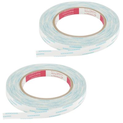 2x Dubbelzijdig tape rollen 1,27 cm x 24,5 meter
