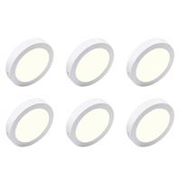 LED Downlight Set - 6 Stuks - Ø225mm - 18W - Natuurlijk Wit 4200K - Mat Wit