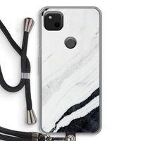 Elegante marmer: Pixel 4a Transparant Hoesje met koord