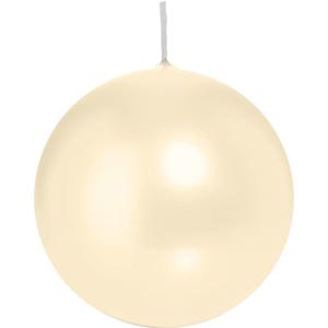 Trend Candles Bolkaars glad - creme wit - 8 cm - 25 branduren - ronde kaarsen