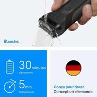 Rasoio elettrico BRAUN Series 3 - Nero - Durata della batteria di 30 minuti - Ricarica rapida di 5 minuti