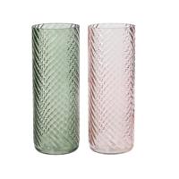 Decoris Vaas glas met relief h26.5cm - thumbnail