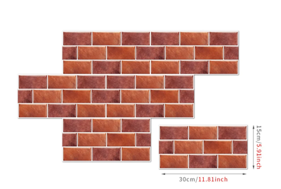 RetroBrick - 6-delige Zelfklevende Retro Baksteen Wandstickers (30x15cm) RetroBrick - 6-delige Zelfklevende Retro Baksteen Wandstickers (30x15cm)