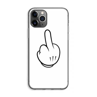 Middle finger white: iPhone 11 Pro Max Transparant Hoesje