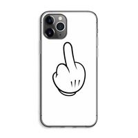 Middle finger white: iPhone 11 Pro Max Transparant Hoesje