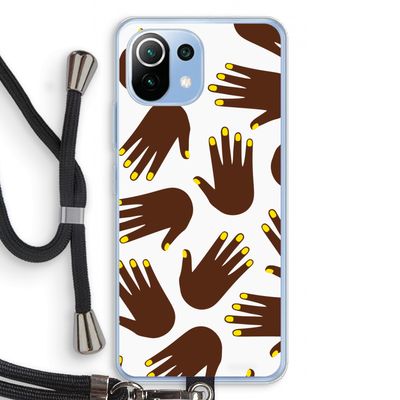 Hands dark: Xiaomi Mi 11 Lite Transparant Hoesje met koord
