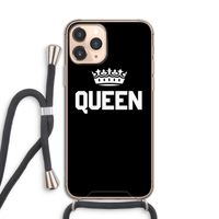 Queen zwart: iPhone 11 Pro Transparant Hoesje met koord
