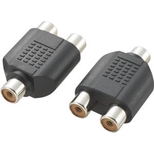 SpeaKa Professional SP-2873360 KR1248 Cinch Audio Y-adapter [1x Cinch-koppeling - 2x Cinch-koppeling] Zwart