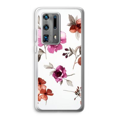 Geschilderde bloemen: Huawei P40 Pro Plus Transparant Hoesje