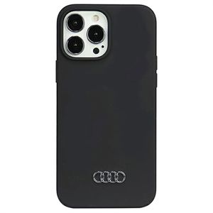 iPhone 13 Pro Max Audi Metal Logo Siliconen Hoesje - Zwart