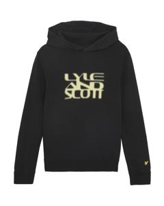 Lyle & Scott winter hoodie jongens - Jet zwart - Formation Blur Graphic