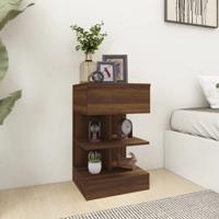 Nachtkastjes 2 st 40x35x65 cm bewerkt hout bruin eikenkleur
