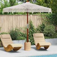 VidaXL Macramé parasol crème 252,5 x 252,5 x 260 cm katoen en teakhout