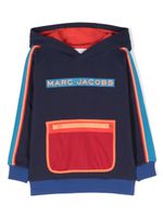 Marc Jacobs Kids hoodie colour block à logo imprimé - Bleu