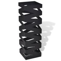VidaXL Paraplu- en wandelstokhouder vierkant 48,5 cm staal zwart