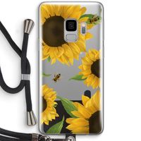 Sunflower and bees: Samsung Galaxy S9 Transparant Hoesje met koord