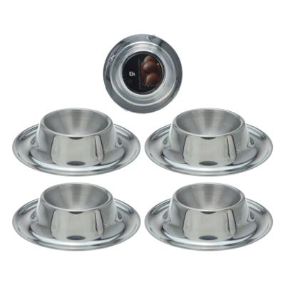 Excellent Houseware eierdopset rvs 4 stuks