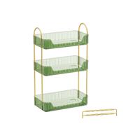 Make-up organizer rechthoekig cadeau-idee champagne goud, Licht groen