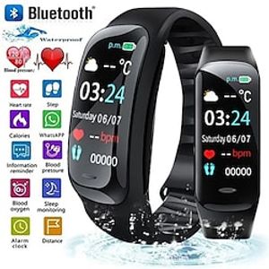 C1plus Slimme horloge 0.96 inch(es) Smart horloge Bluetooth Temperatuurbewaking Stappenteller Gespreksherinnering Compatibel met: Android iOS Dames Heren Waterbestendig Lange stand-by Mediabediening Lightinthebox