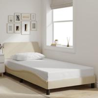 Bedframe zonder matras 100x200 cm stof crèmekleurig