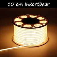 COB Ledstrip 230 Volt - Warm Wit 2700K - Per 10 cm inkortbaar - Dimbaar - IP65