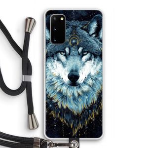 Darkness Wolf: Samsung Galaxy S20 Transparant Hoesje met koord