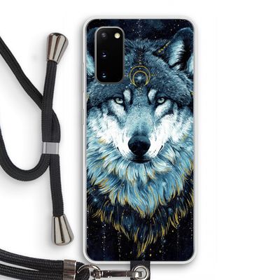 Darkness Wolf: Samsung Galaxy S20 Transparant Hoesje met koord