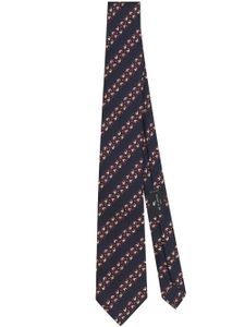 ETRO geometric-pattern silk tie - Bleu