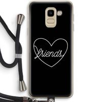 Friends heart black: Samsung Galaxy J6 (2018) Transparant Hoesje met koord