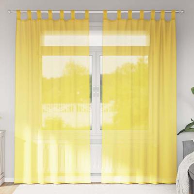 Gordijnen met lussen 2 st 140x245 cm geel