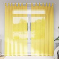 Gordijnen met lussen 2 st 140x245 cm geel