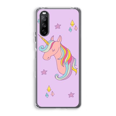 Roze eenhoorn: Sony Xperia 10 III Transparant Hoesje