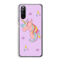 Roze eenhoorn: Sony Xperia 10 III Transparant Hoesje