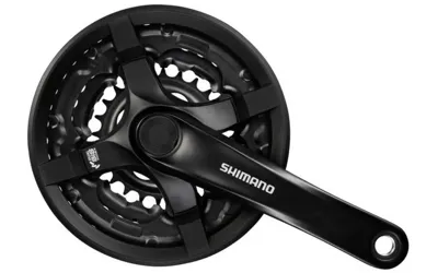 Shimano Crankstel 48/38/28 - FC-TY501 met Kettingscherm - Zwart