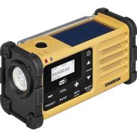 Sangean Outdoorradio DAB+, FM Noodradio Zaklamp, Oplaadbaar, Zonnepaneel Zwart, Geel
