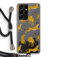 Luipaard: Samsung Galaxy S21 Ultra Transparant Hoesje met koord