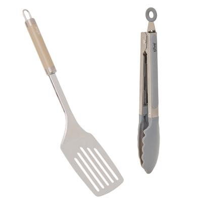 5Five Keukengerei set Paris - keukentang - spatel - zilver/beige