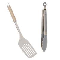 5Five Keukengerei set Paris - keukentang - spatel - zilver/beige