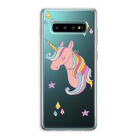Roze eenhoorn: Samsung Galaxy S10 Plus Transparant Hoesje - thumbnail